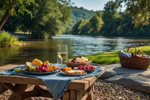 Riverside picnic scene from the Mafube Travel Guide